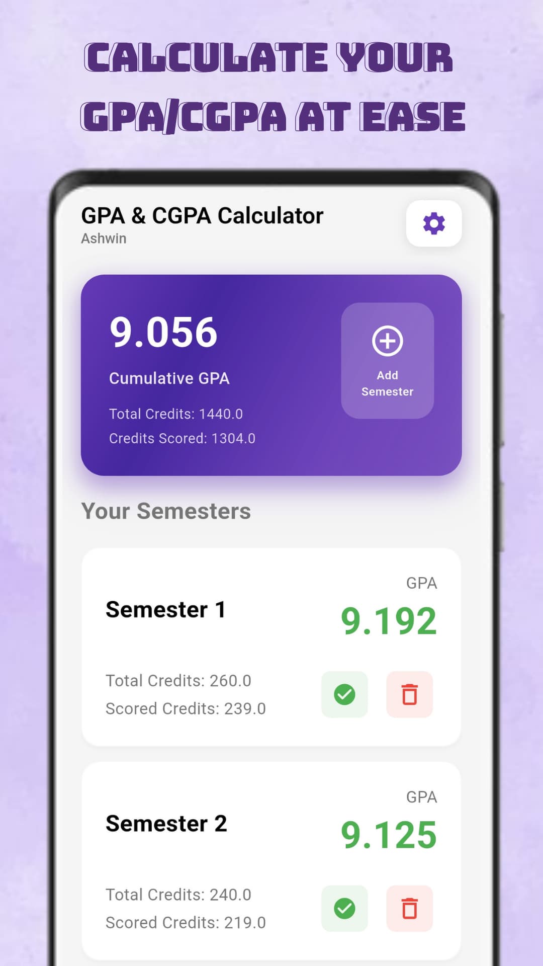 GPA/CGPA Calculator App