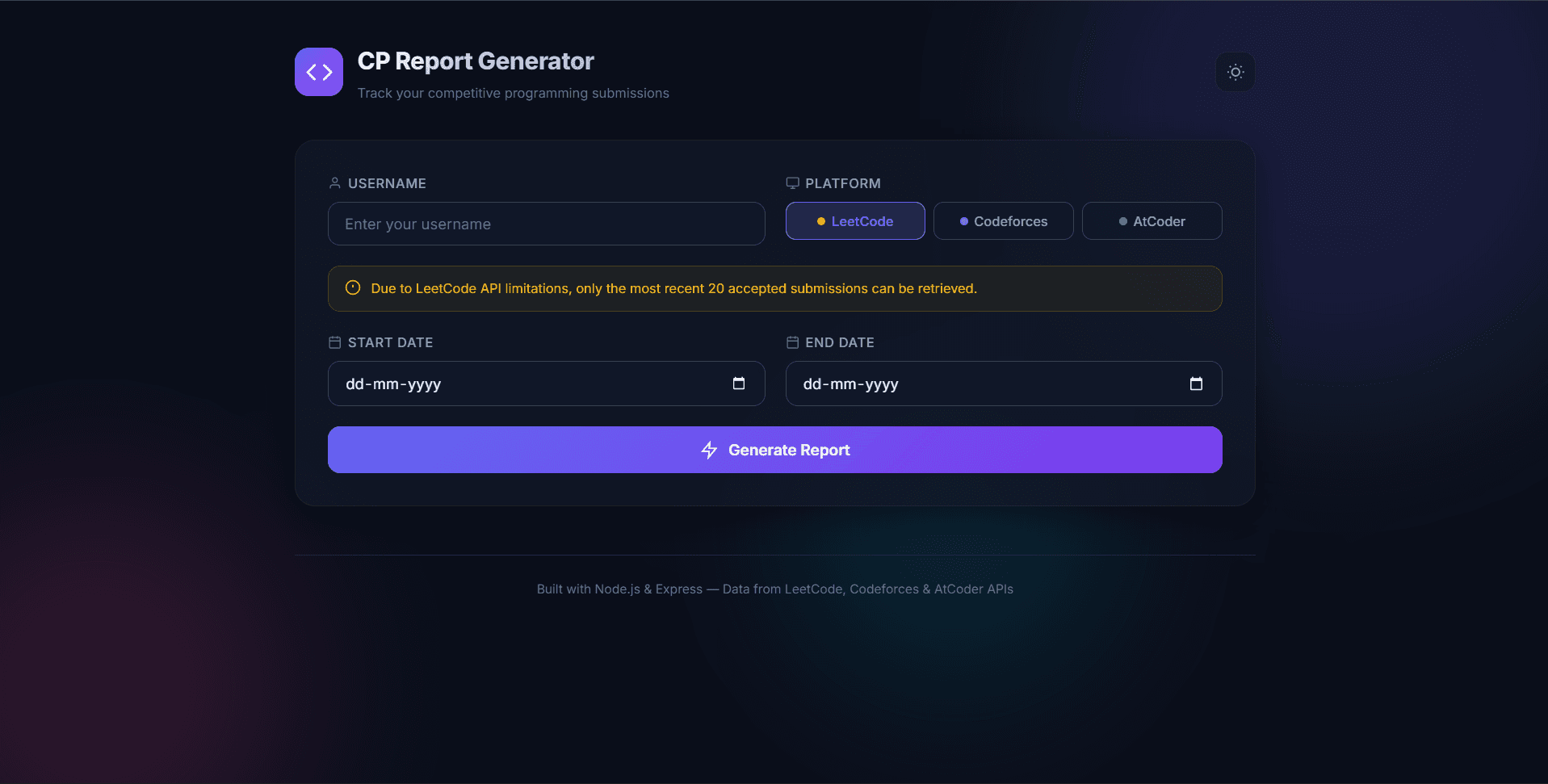 CP Report Generator